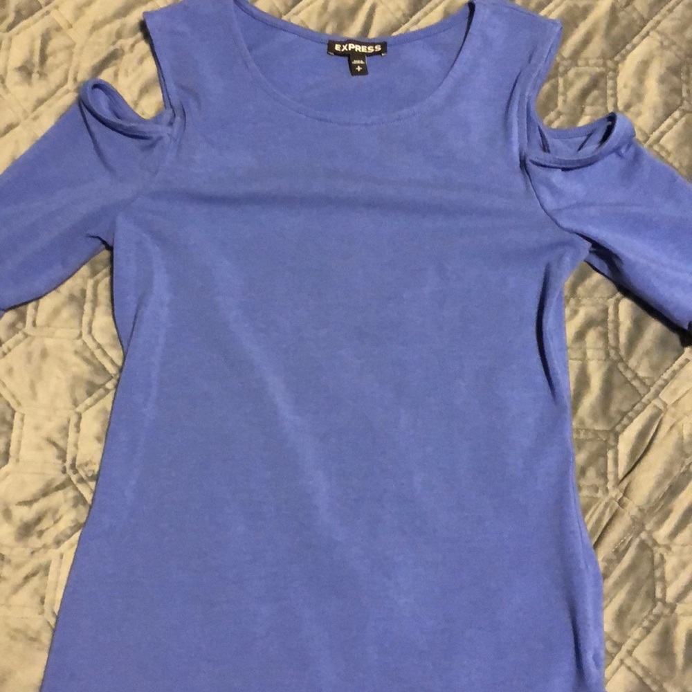 Bluish Purple Express Cold Shoulder Top